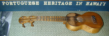 Santo ukulele on display at Bishop Museum 2002
